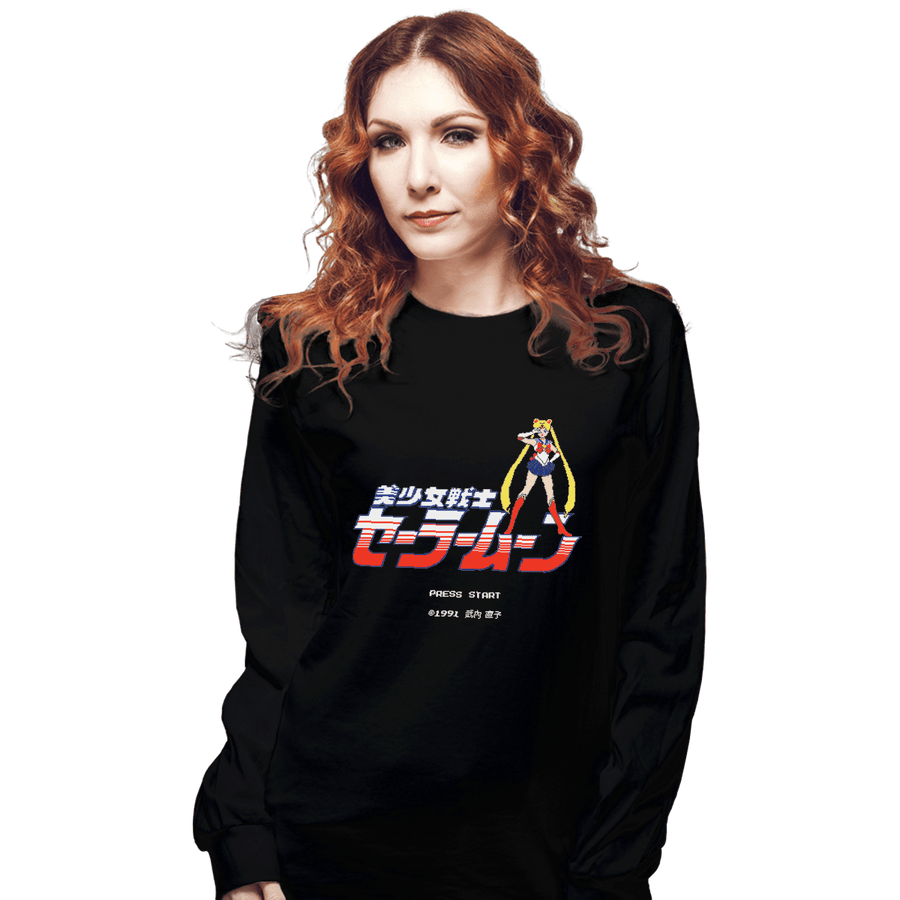 Shirts Long Sleeve Shirts, Unisex / Small / Black Sailor Pixels