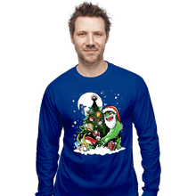 Load image into Gallery viewer, Daily_Deal_Shirts Long Sleeve Shirts, Unisex / Small / Royal Blue Puny God Christmas
