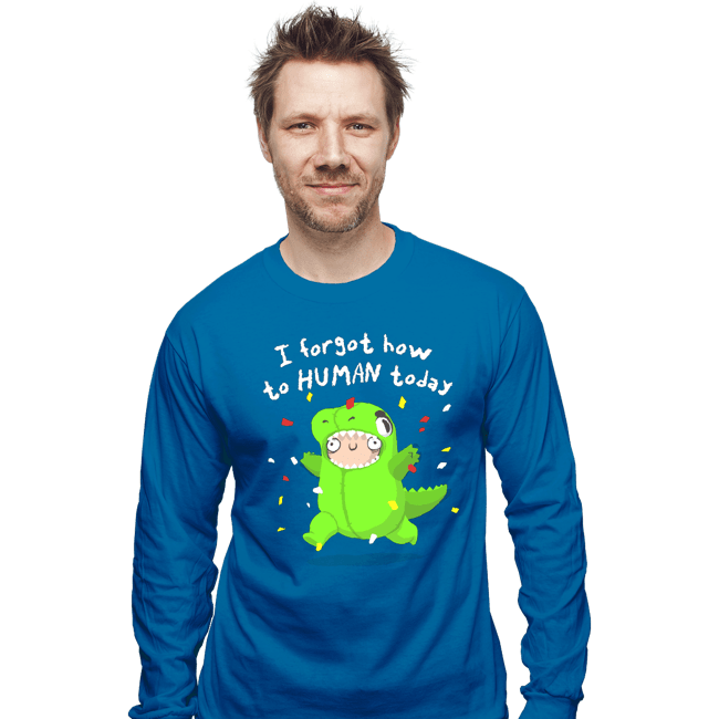 Shirts Long Sleeve Shirts, Unisex / Small / Sapphire How To Human
