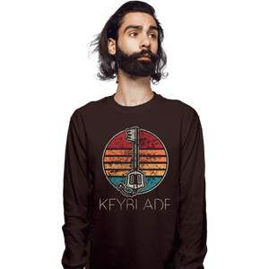 Shirts Long Sleeve Shirts, Unisex / Small / Dark Chocolate Vintage Keyblade