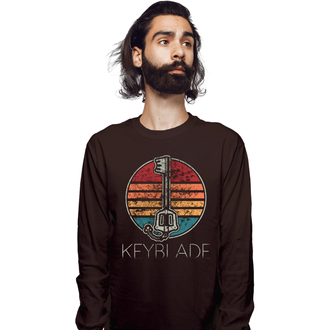 Shirts Long Sleeve Shirts, Unisex / Small / Dark Chocolate Vintage Keyblade