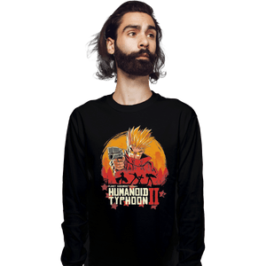 Shirts Long Sleeve Shirts, Unisex / Small / Black Red Humanoid Typhoon II