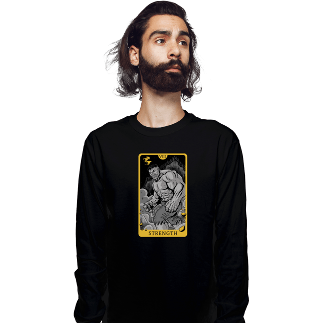 Shirts Long Sleeve Shirts, Unisex / Small / Black Tarot Strength