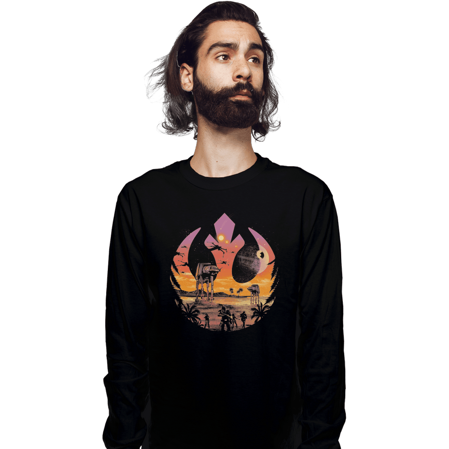 Shirts Long Sleeve Shirts, Unisex / Small / Black Rebellion Sunset