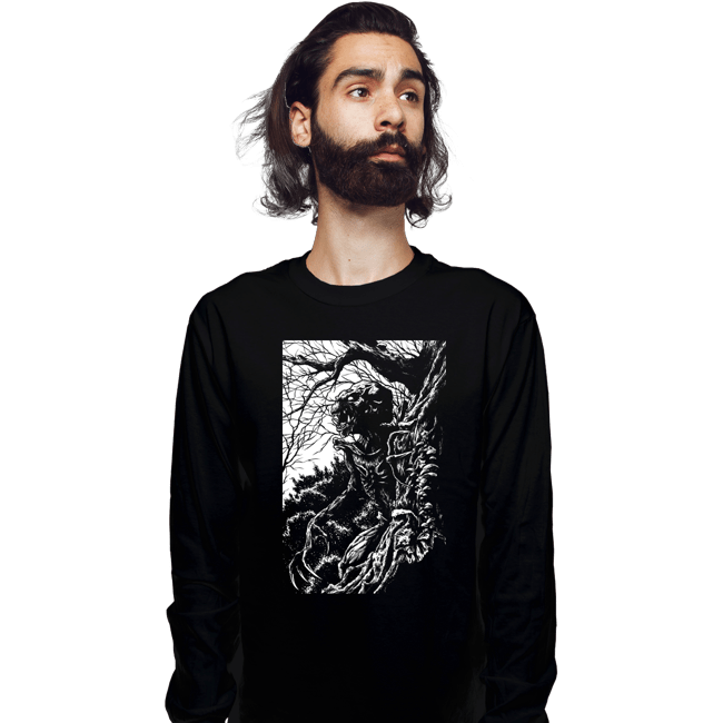 Shirts Long Sleeve Shirts, Unisex / Small / Black Pumpkin Head