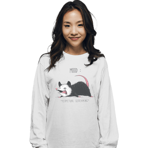 Shirts Long Sleeve Shirts, Unisex / Small / White Mood Possum