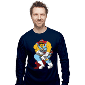 Daily_Deal_Shirts Long Sleeve Shirts, Unisex / Small / Navy Duff Knight