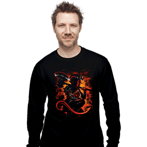 Daily_Deal_Shirts Long Sleeve Shirts, Unisex / Small / Black The Tiefling Warrior
