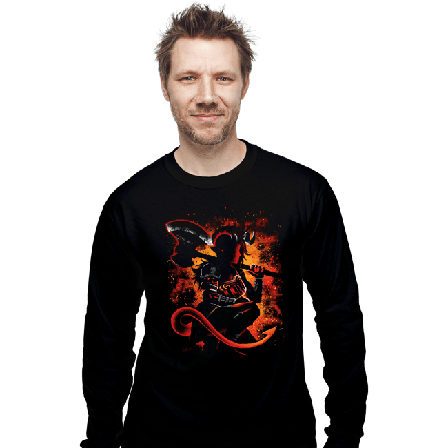 Daily_Deal_Shirts Long Sleeve Shirts, Unisex / Small / Black The Tiefling Warrior