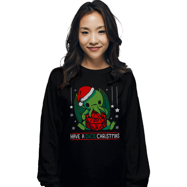 Shirts Long Sleeve Shirts, Unisex / Small / Black Have A Dice Christmas