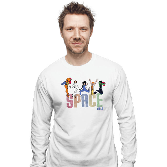 Shirts Long Sleeve Shirts, Unisex / Small / White Space Girls