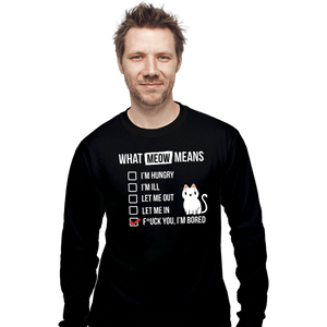 Secret_Shirts Long Sleeve Shirts, Unisex / Small / Black Meows Decoded