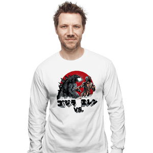 Shirts Long Sleeve Shirts, Unisex / Small / White Kaiju VS Titan