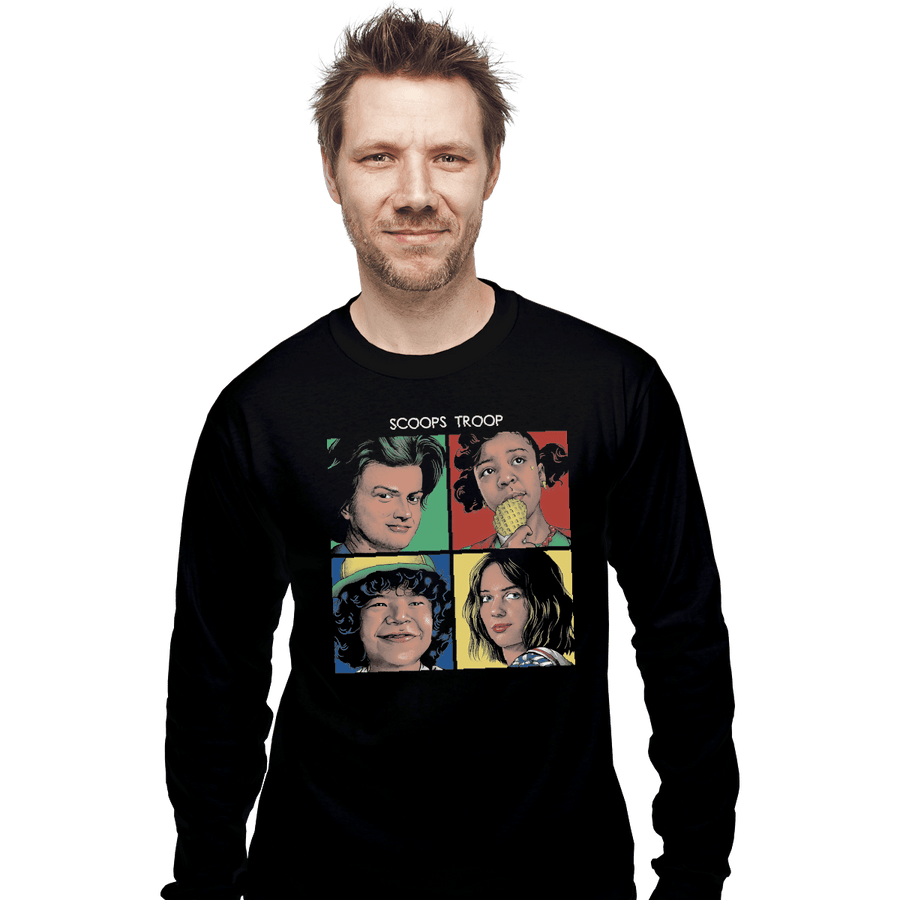 Shirts Long Sleeve Shirts, Unisex / Small / Black Scoops Troop