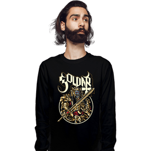 Shirts Long Sleeve Shirts, Unisex / Small / Black Alien In Gold