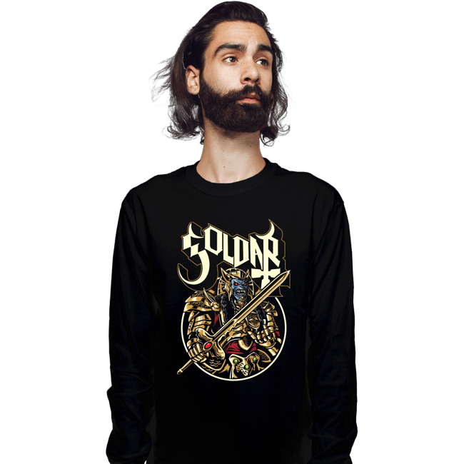 Shirts Long Sleeve Shirts, Unisex / Small / Black Alien In Gold