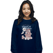 Load image into Gallery viewer, Shirts Long Sleeve Shirts, Unisex / Small / Navy Magicat Academy
