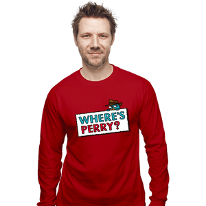 Shirts Long Sleeve Shirts, Unisex / Small / Red Where's Perry?