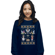 Load image into Gallery viewer, Shirts Long Sleeve Shirts, Unisex / Small / Navy A Juicy Delicious Christmas
