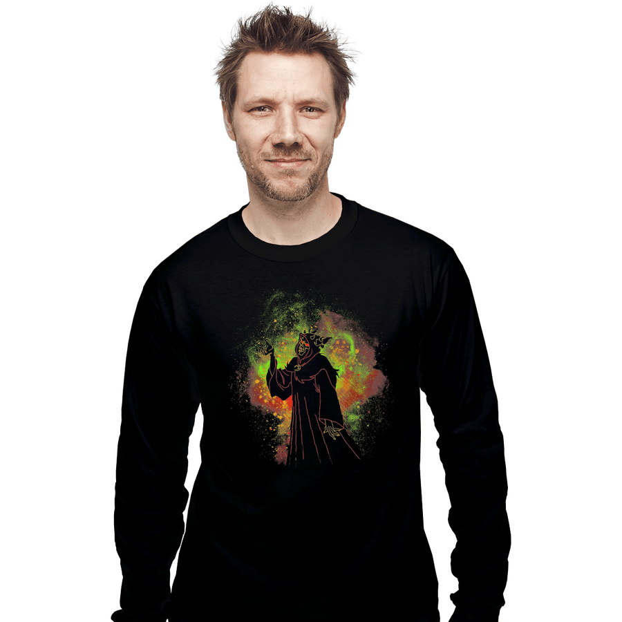Shirts Long Sleeve Shirts, Unisex / Small / Black Horned King Art
