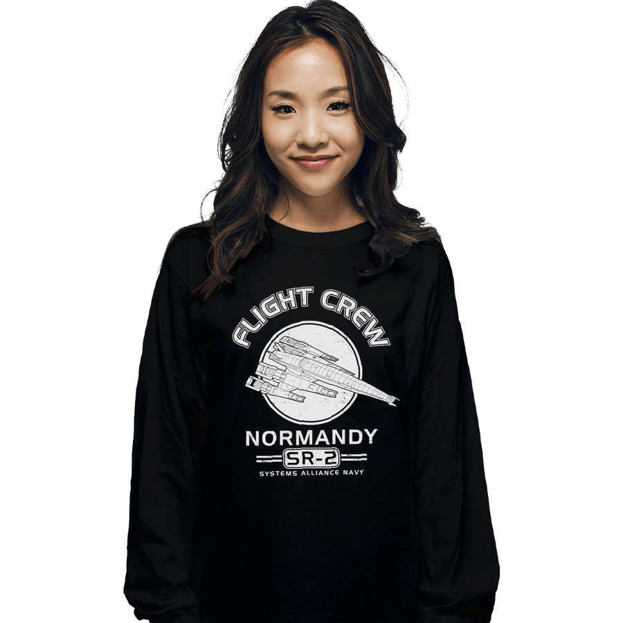 Shirts Long Sleeve Shirts, Unisex / Small / Black Normandy Flight Crew