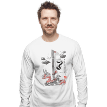 Load image into Gallery viewer, Shirts Long Sleeve Shirts, Unisex / Small / White Sailing With The Wind Sumi-e
