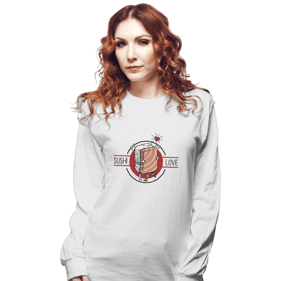 Shirts Long Sleeve Shirts, Unisex / Small / White Sushi Love