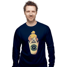 Load image into Gallery viewer, Shirts Long Sleeve Shirts, Unisex / Small / Navy Animal Coffee
