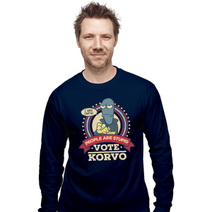 Shirts Long Sleeve Shirts, Unisex / Small / Navy Vote Korvo