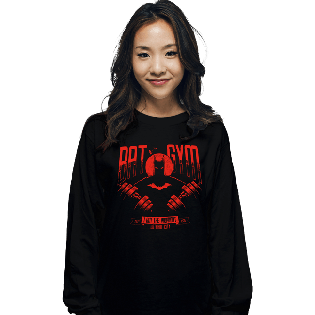 Daily_Deal_Shirts Long Sleeve Shirts, Unisex / Small / Black Bat Gym