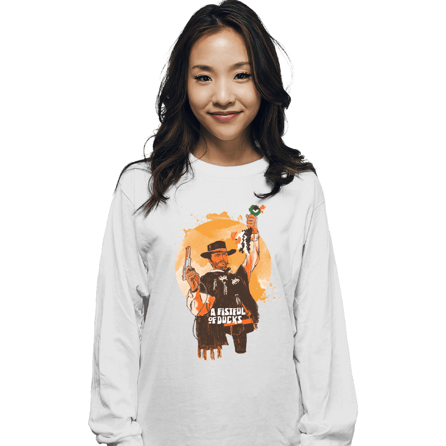Shirts Long Sleeve Shirts, Unisex / Small / White A Fistful Of Ducks