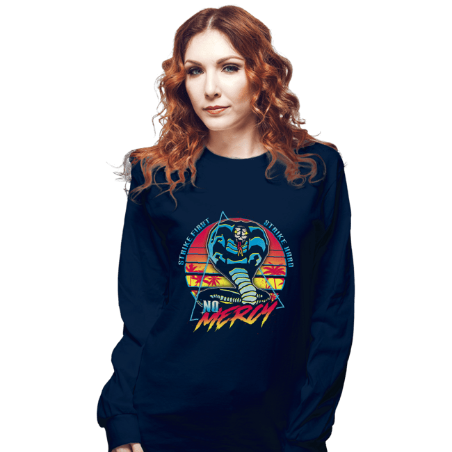 Secret_Shirts Long Sleeve Shirts, Unisex / Small / Navy Retro Cobra