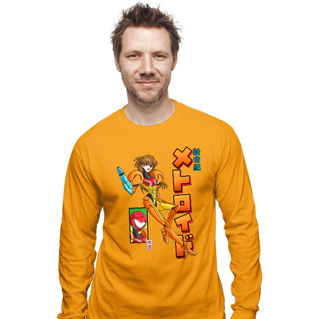 Daily_Deal_Shirts Long Sleeve Shirts, Unisex / Small / Gold Neon Genesis Metroid