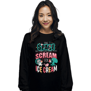 Daily_Deal_Shirts Long Sleeve Shirts, Unisex / Small / Black Scream for Ice Cream