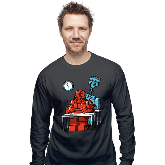Secret_Shirts Long Sleeve Shirts, Unisex / Small / Charcoal Robot Exam