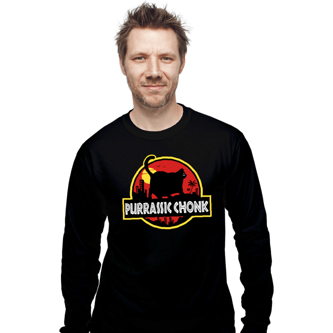Daily_Deal_Shirts Long Sleeve Shirts, Unisex / Small / Black Purassic Chonk