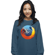 Load image into Gallery viewer, Shirts Long Sleeve Shirts, Unisex / Small / Indigo Blue Browsing No Moon
