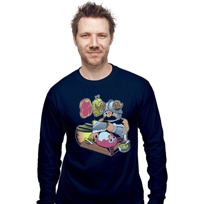 Last_Chance_Shirts Long Sleeve Shirts, Unisex / Small / Navy Tastes Like Chicken