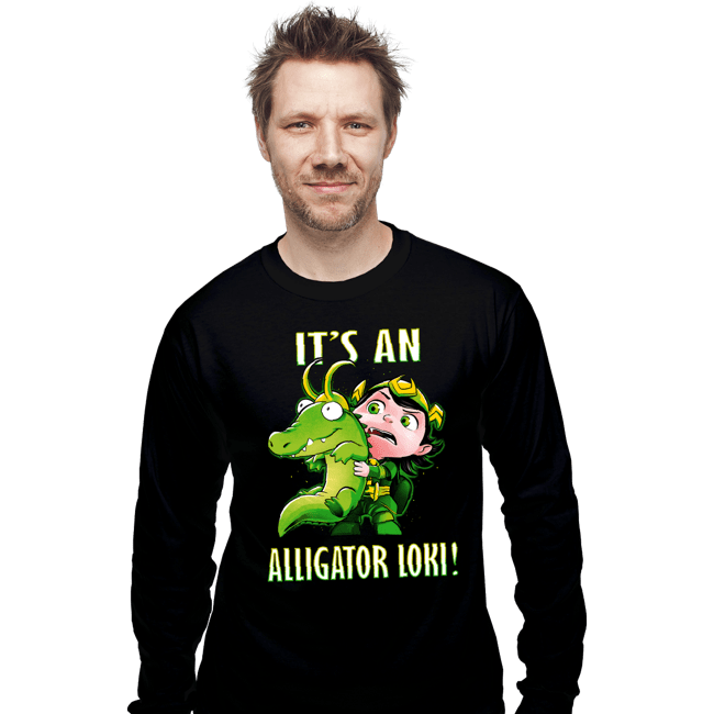 Shirts Long Sleeve Shirts, Unisex / Small / Black It's An Alligator Loki!