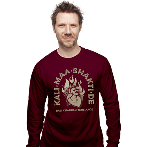 Shirts Long Sleeve Shirts, Unisex / Small / Maroon Kali Maa