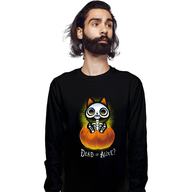 Daily_Deal_Shirts Long Sleeve Shirts, Unisex / Small / Black Schrodinger Halloween