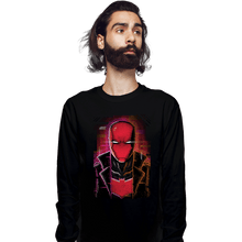 Load image into Gallery viewer, Daily_Deal_Shirts Long Sleeve Shirts, Unisex / Small / Black Glitch Red Hood
