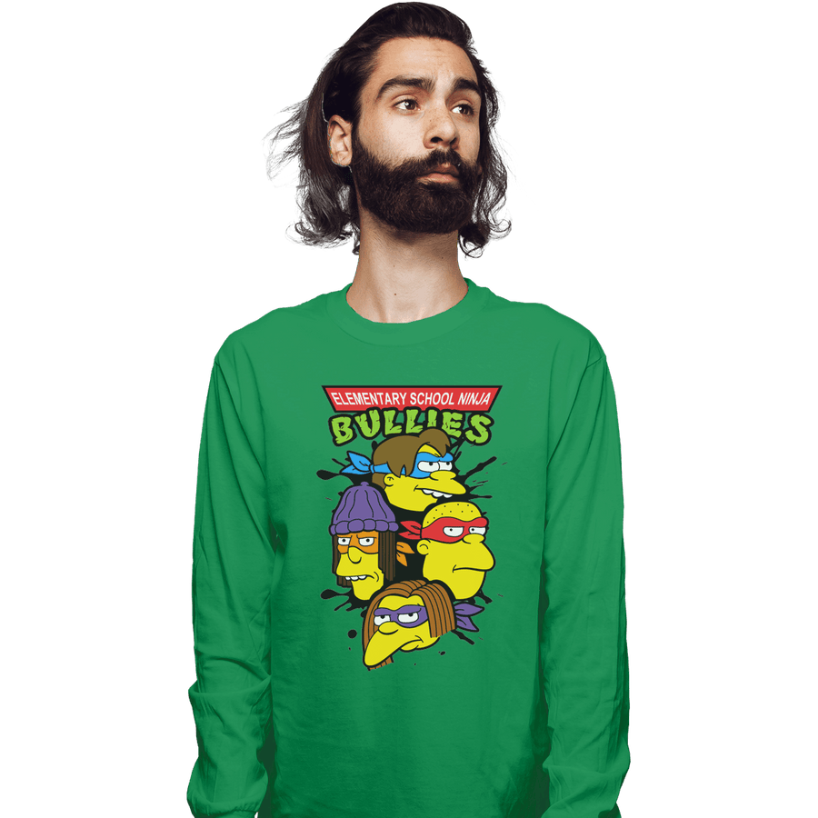 Shirts Long Sleeve Shirts, Unisex / Small / Irish Green Ninja Bullies