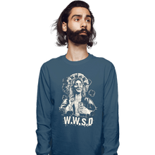 Load image into Gallery viewer, Secret_Shirts Long Sleeve Shirts, Unisex / Small / Indigo Blue W.W.S.D.
