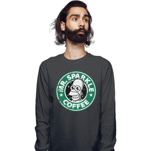 Shirts Long Sleeve Shirts, Unisex / Small / Charcoal Mr. Sparkle Coffee