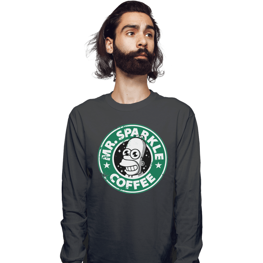Shirts Long Sleeve Shirts, Unisex / Small / Charcoal Mr. Sparkle Coffee