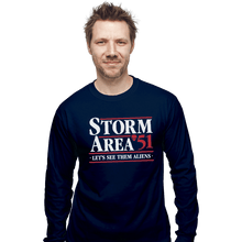 Load image into Gallery viewer, Shirts Long Sleeve Shirts, Unisex / Small / Navy Storm Area 51
