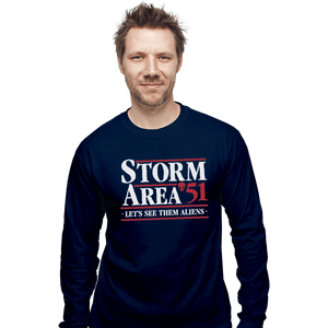 Shirts Long Sleeve Shirts, Unisex / Small / Navy Storm Area 51