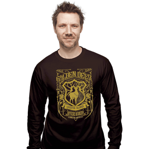 Shirts Long Sleeve Shirts, Unisex / Small / Dark Chocolate Golden Deer Officers Academy