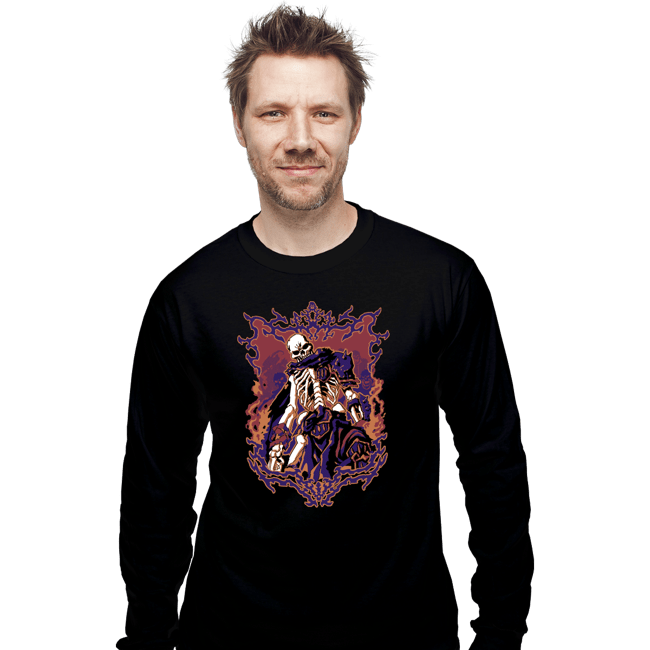 Shirts Long Sleeve Shirts, Unisex / Small / Black Skull Monster